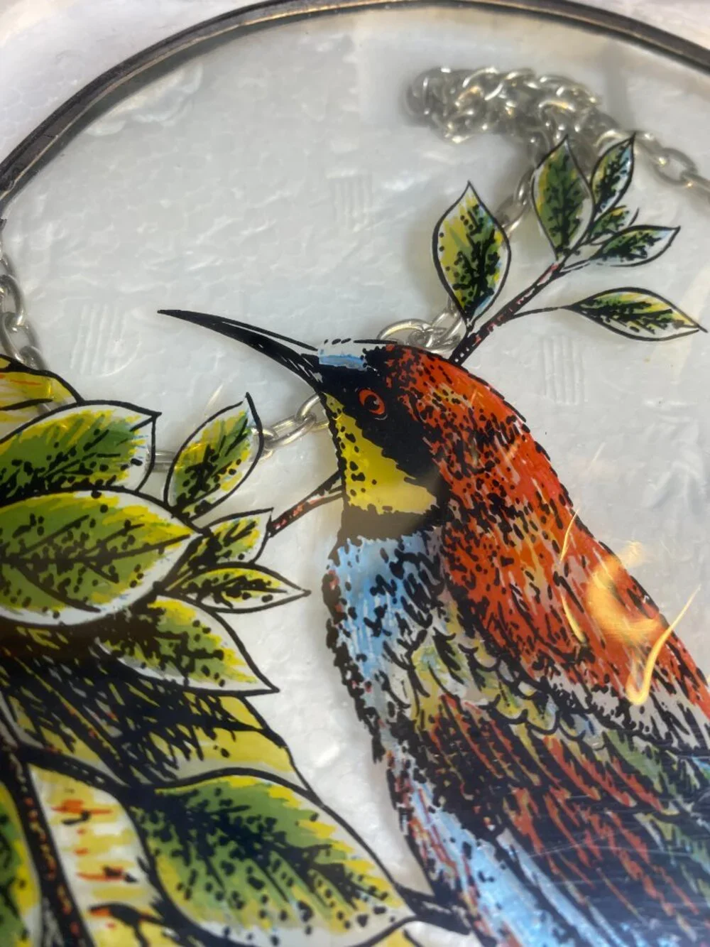 Bird on Branch Arch Suncatcher Window Hanging with Chain | NWT
